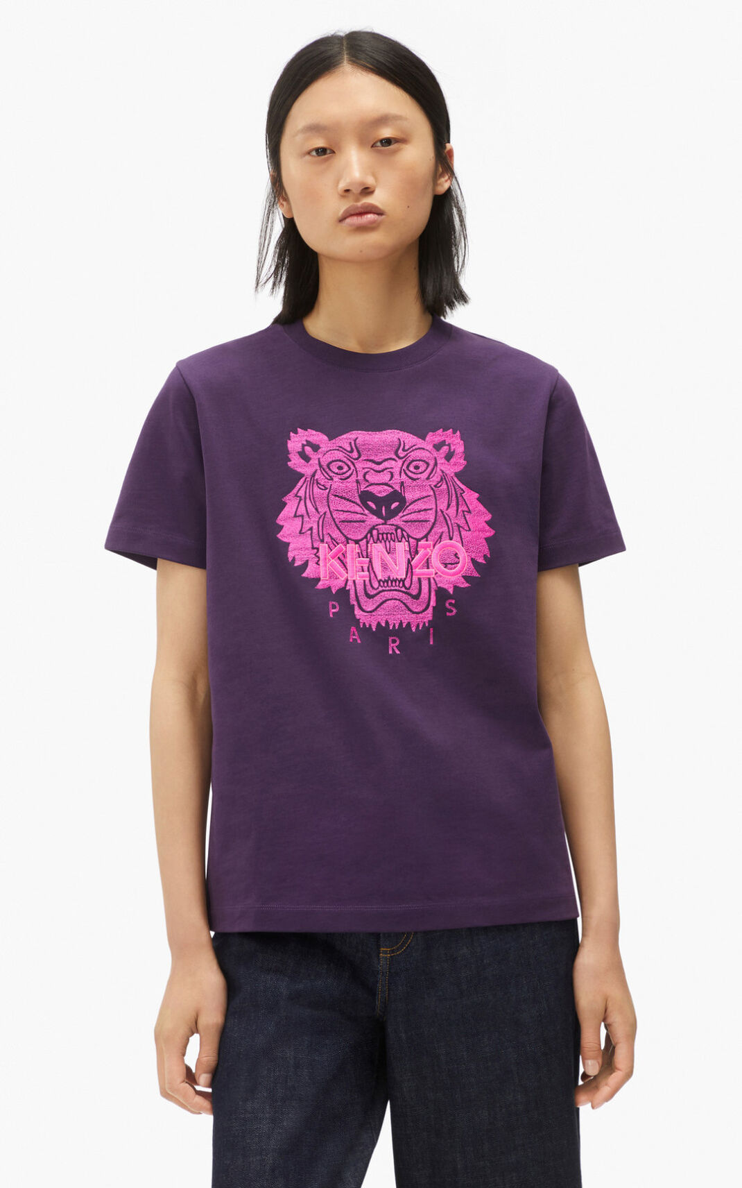 Kenzo Loose Tiger T-shirts Dame - Lilla DK-639016